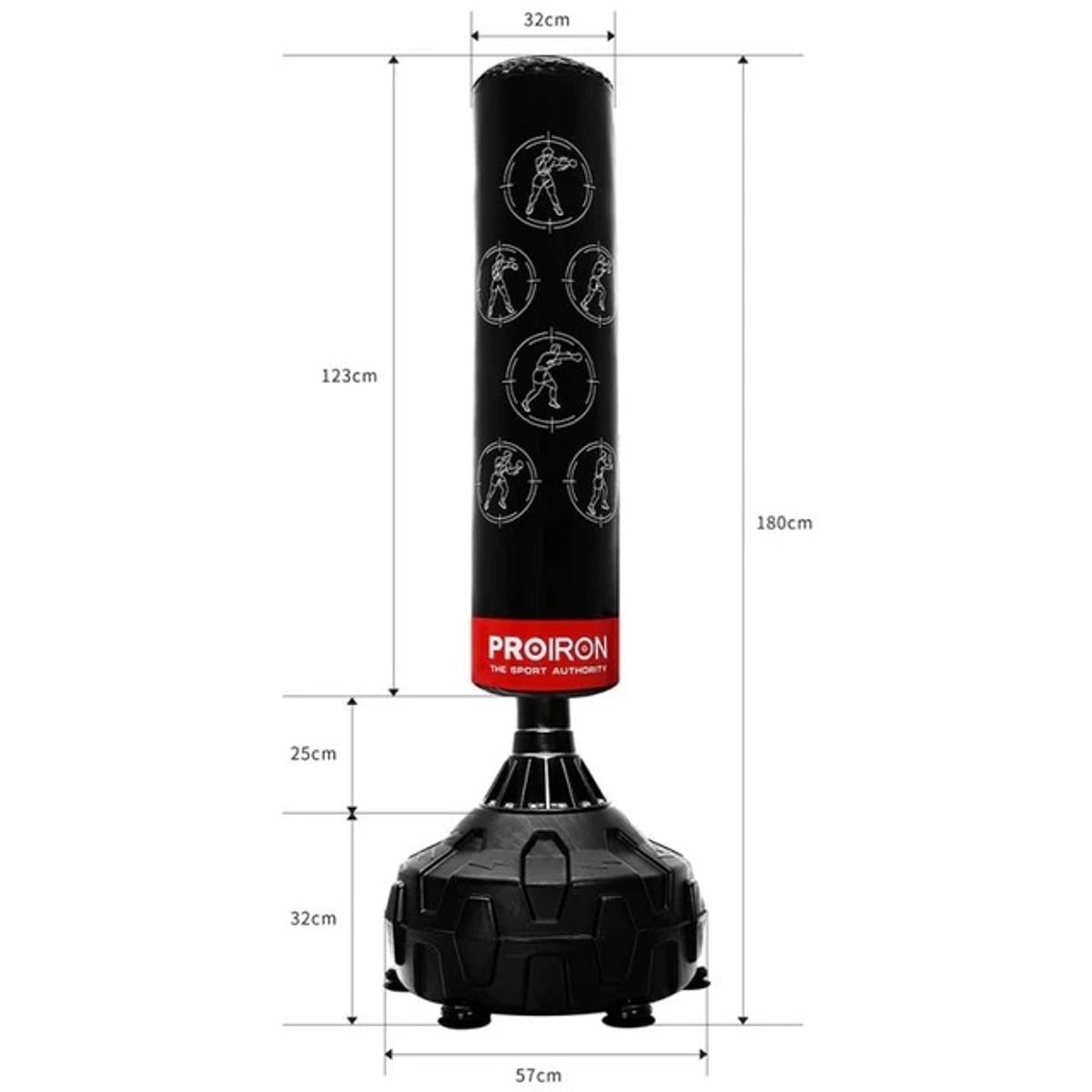 PROIRON - Saco de Boxeo Instructivo con Base de Pedestal