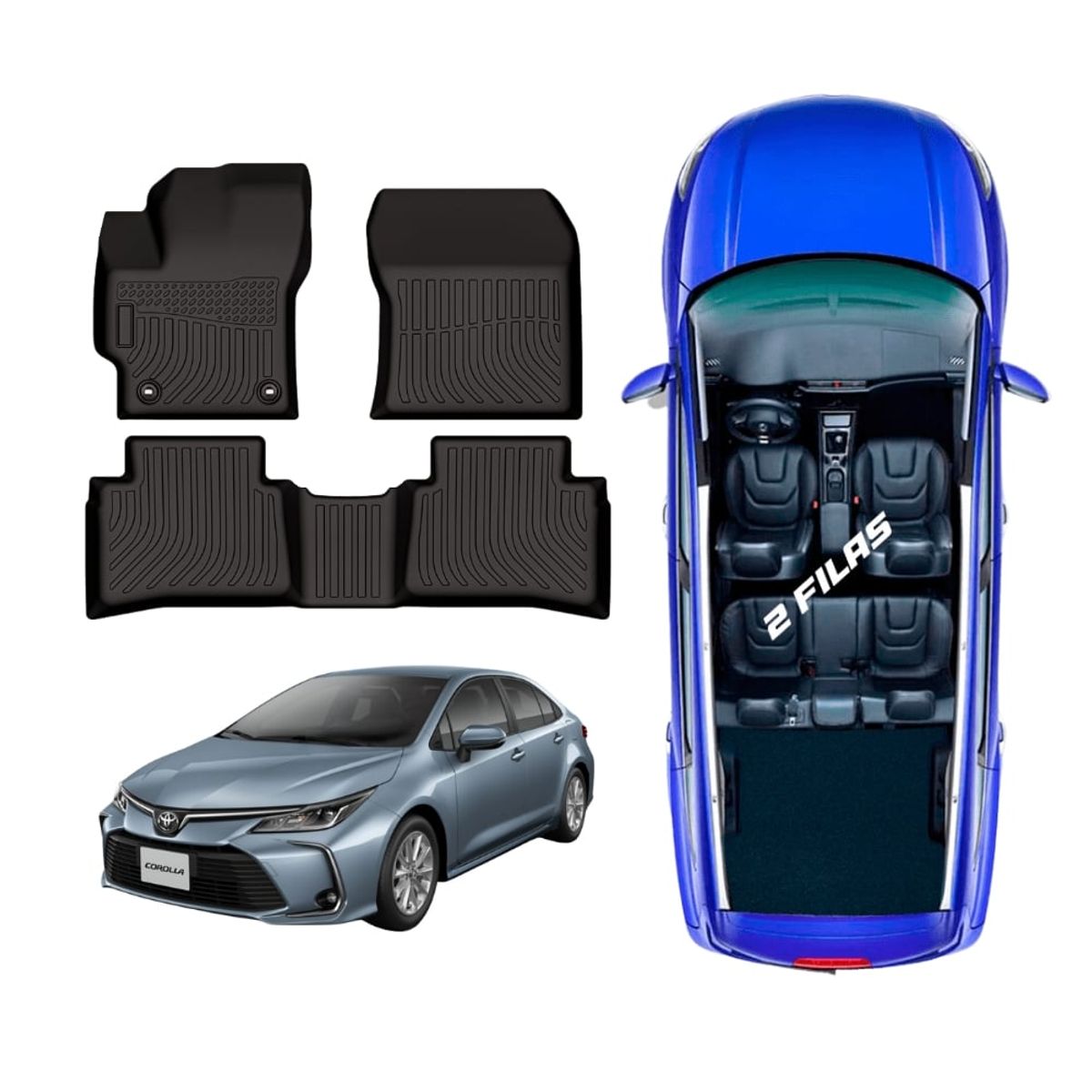 GENERICO - PROTECTOR CUBRE PISO 5D TPE TOYOTA COROLLA 2020 - 2023