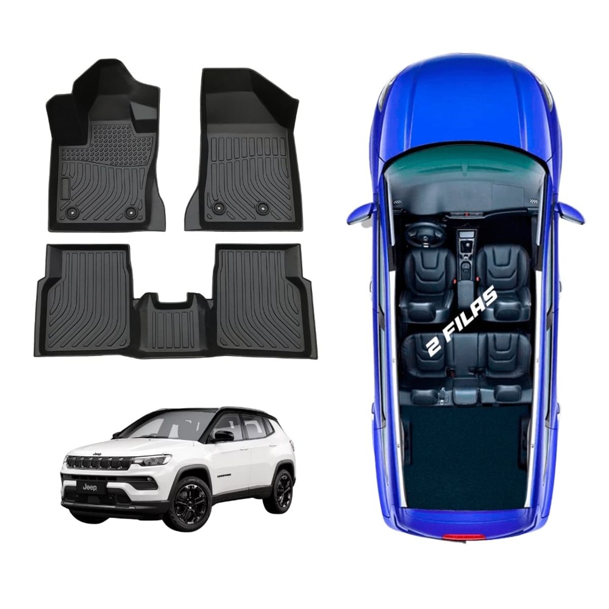 GENERICO - PROTECTOR CUBRE PISO 5D TPE JEEP COMPASS 2017-2024