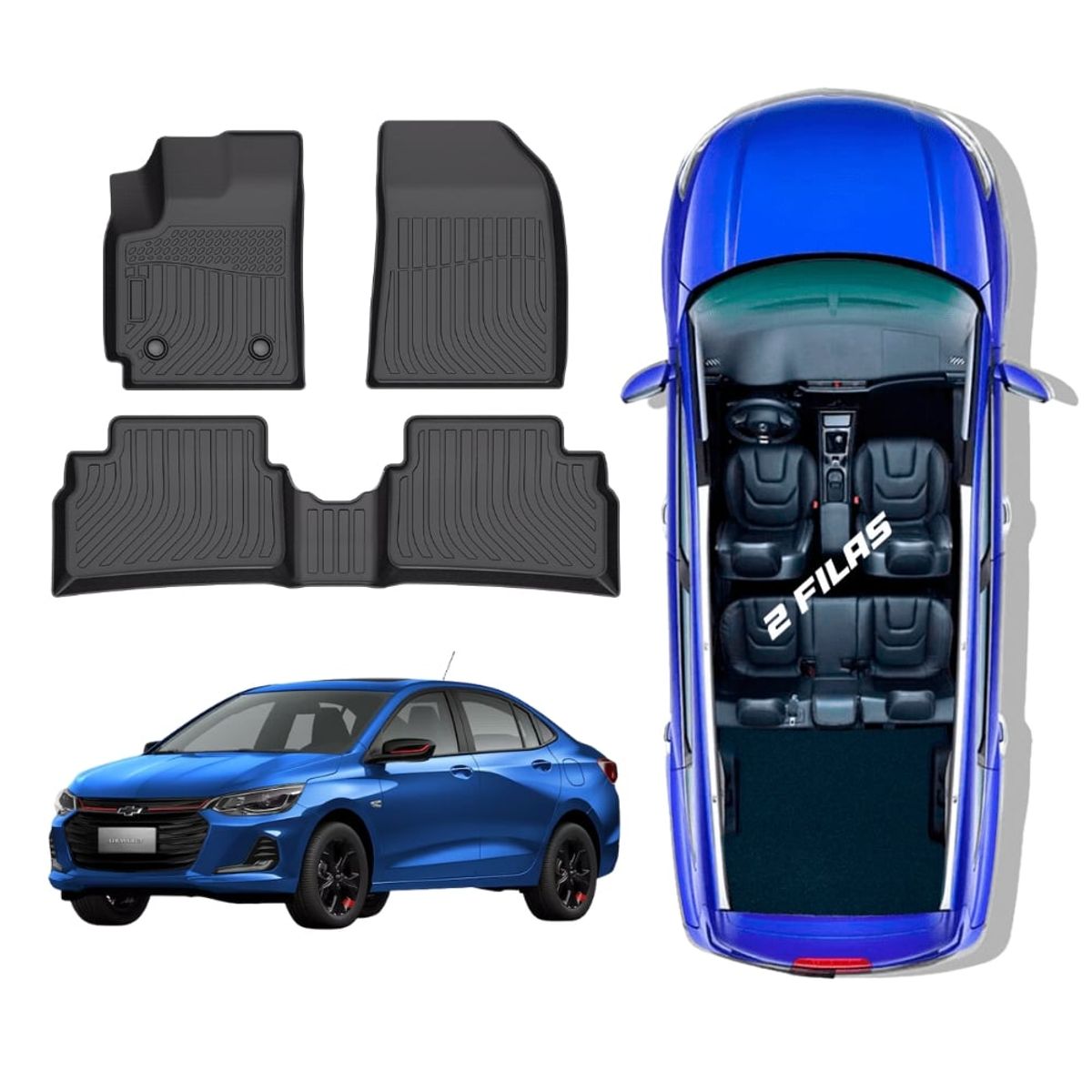 GENERICO - PROTECTOR  PISO 5D TPE CHEVROLET ONIX 2021-2024 SEDAN