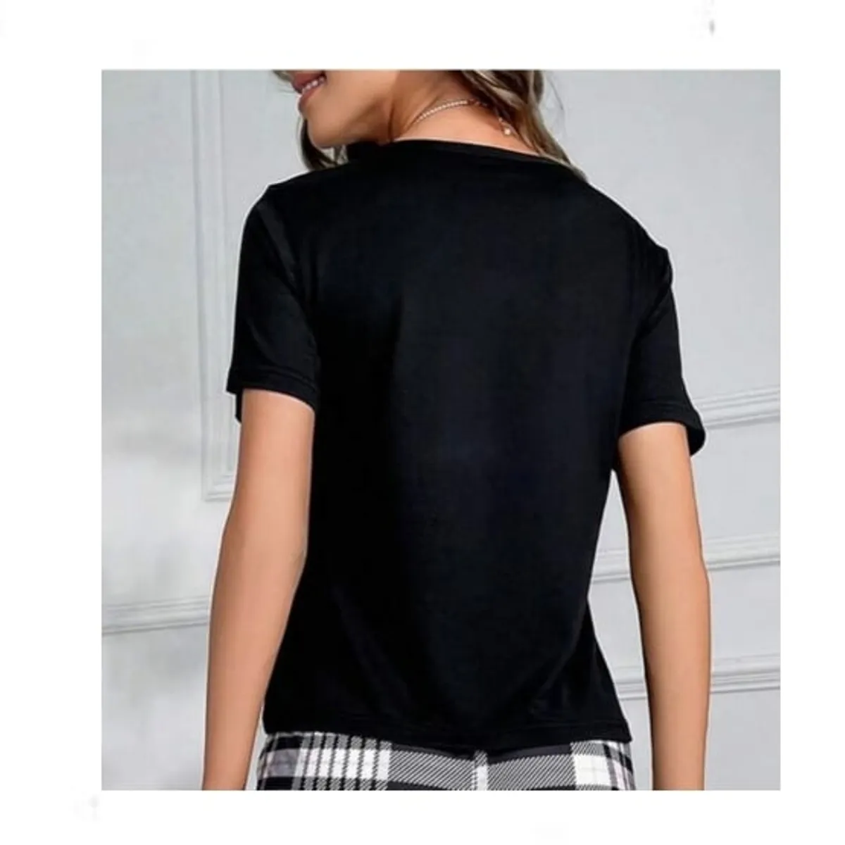 GENERICO - Camiseta de dormir - Mujer talla M - Negro