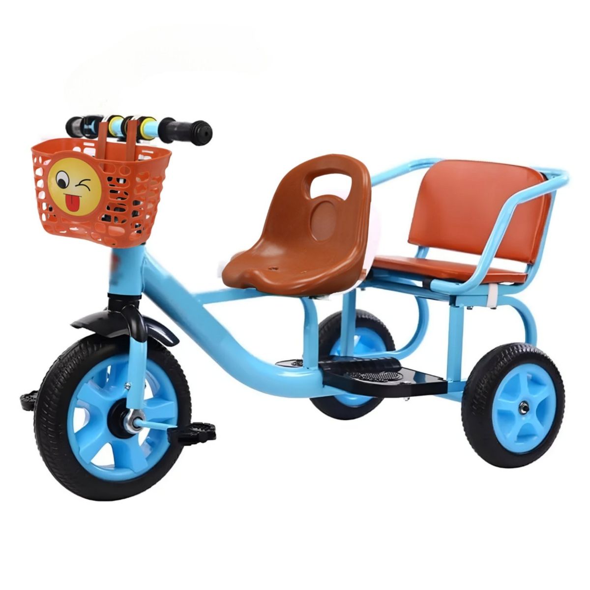 GENERICO - Triciclo doble asiento canilla niños azul