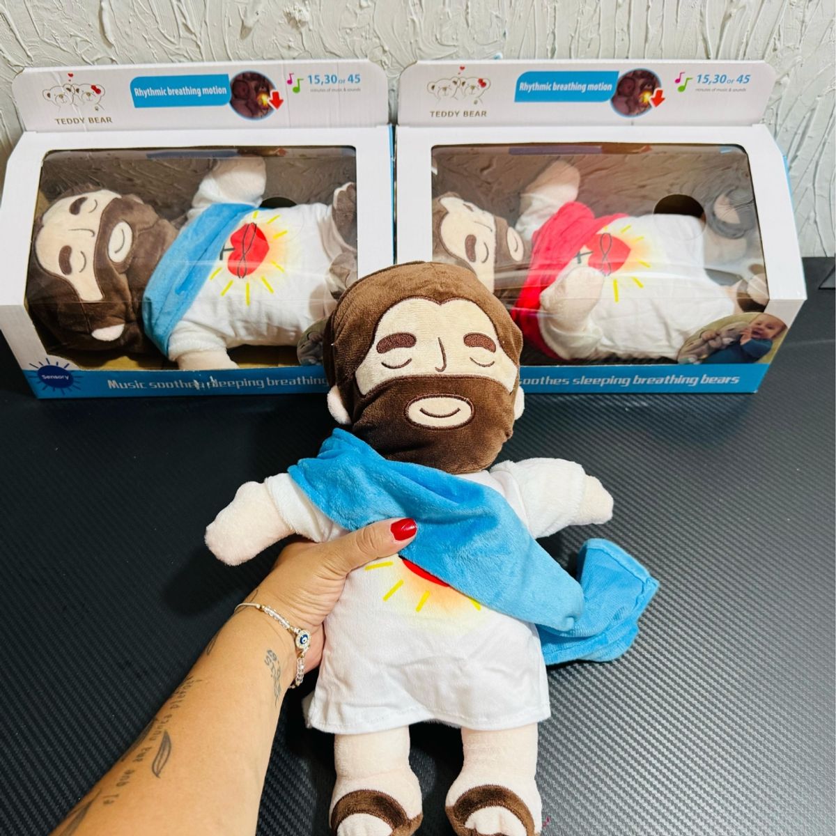 GENERICO - Peluche de Jesús que respira con controlador Celeste