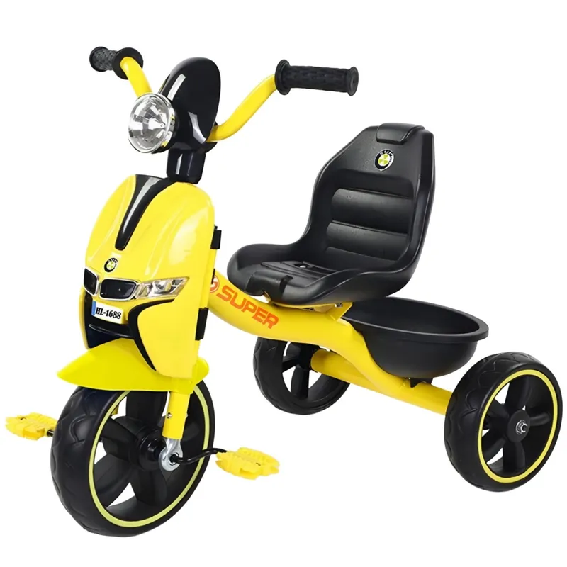 GENERICO - Triciclo músical y luces led para niños amarillo