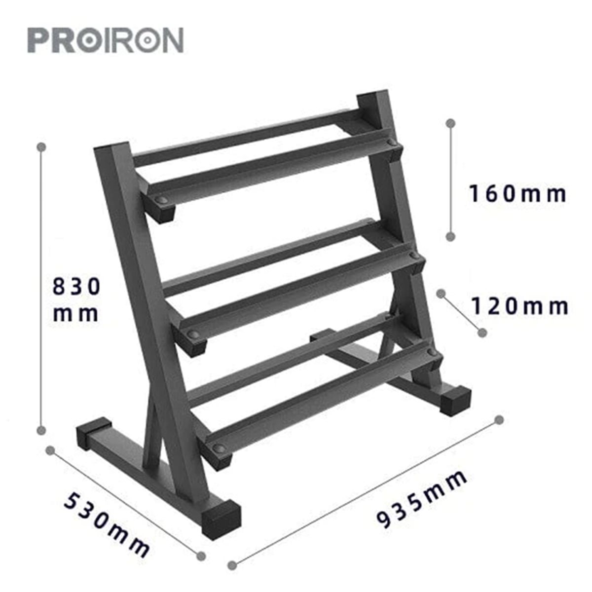 PROIRON - Set de mancuernas hexagonales de 225KG + Rack de Acero
