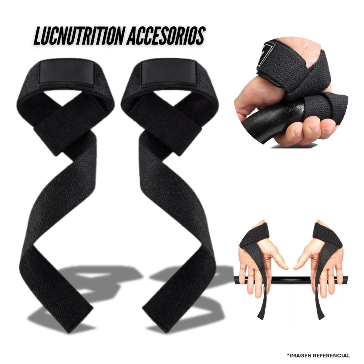 GENERICO - STRAPS PARA PESO gymgimnasio - NEGRO