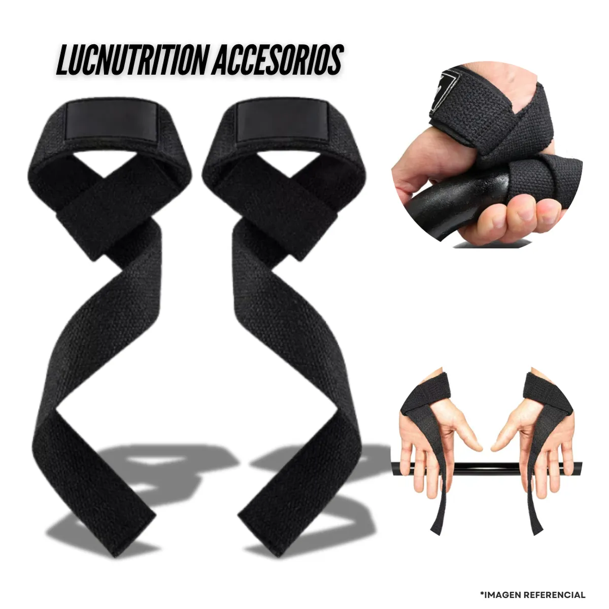 GENERICO - STRAPS PARA PESO gymgimnasio - NEGRO