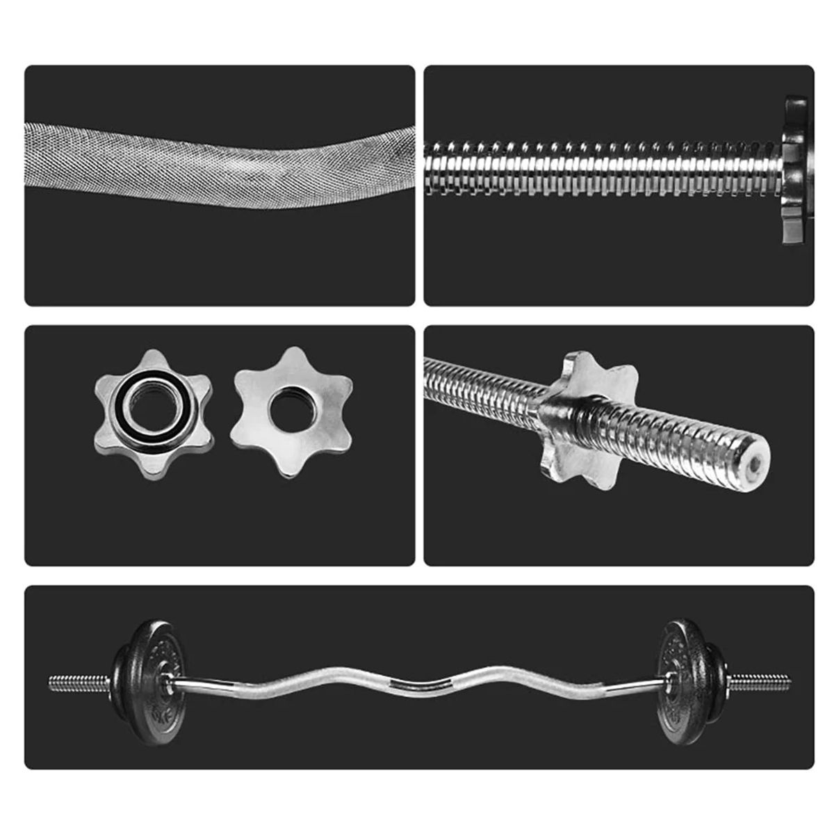 PROIRON - Set de Pesas de Hierro Fundido con Barra 30 KG