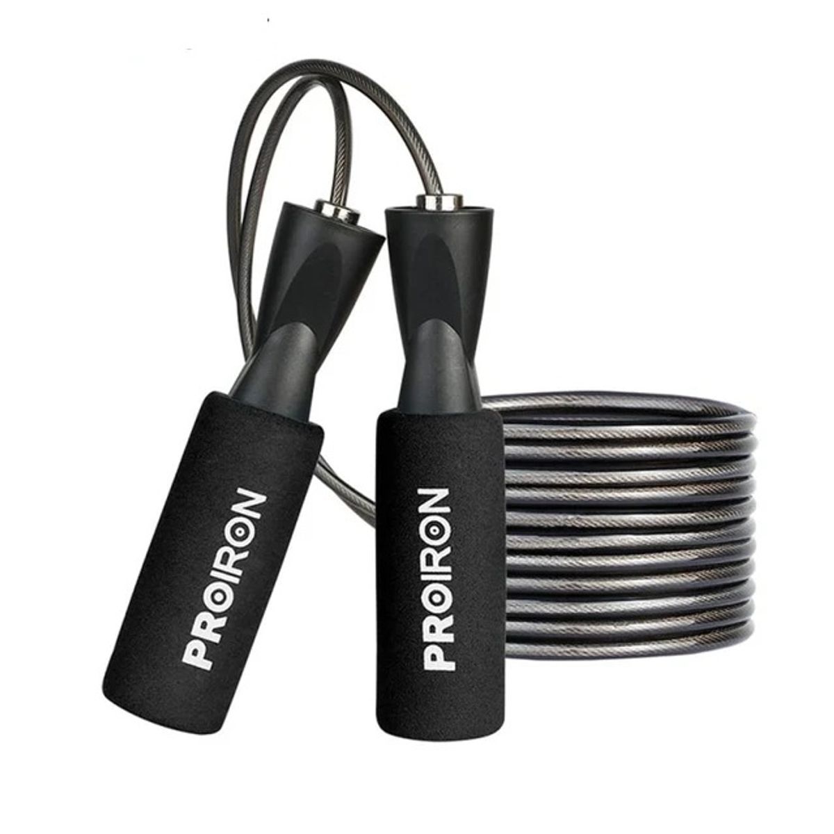 PROIRON - Soga para Saltar o Jump Rope con Mango Foam Negro
