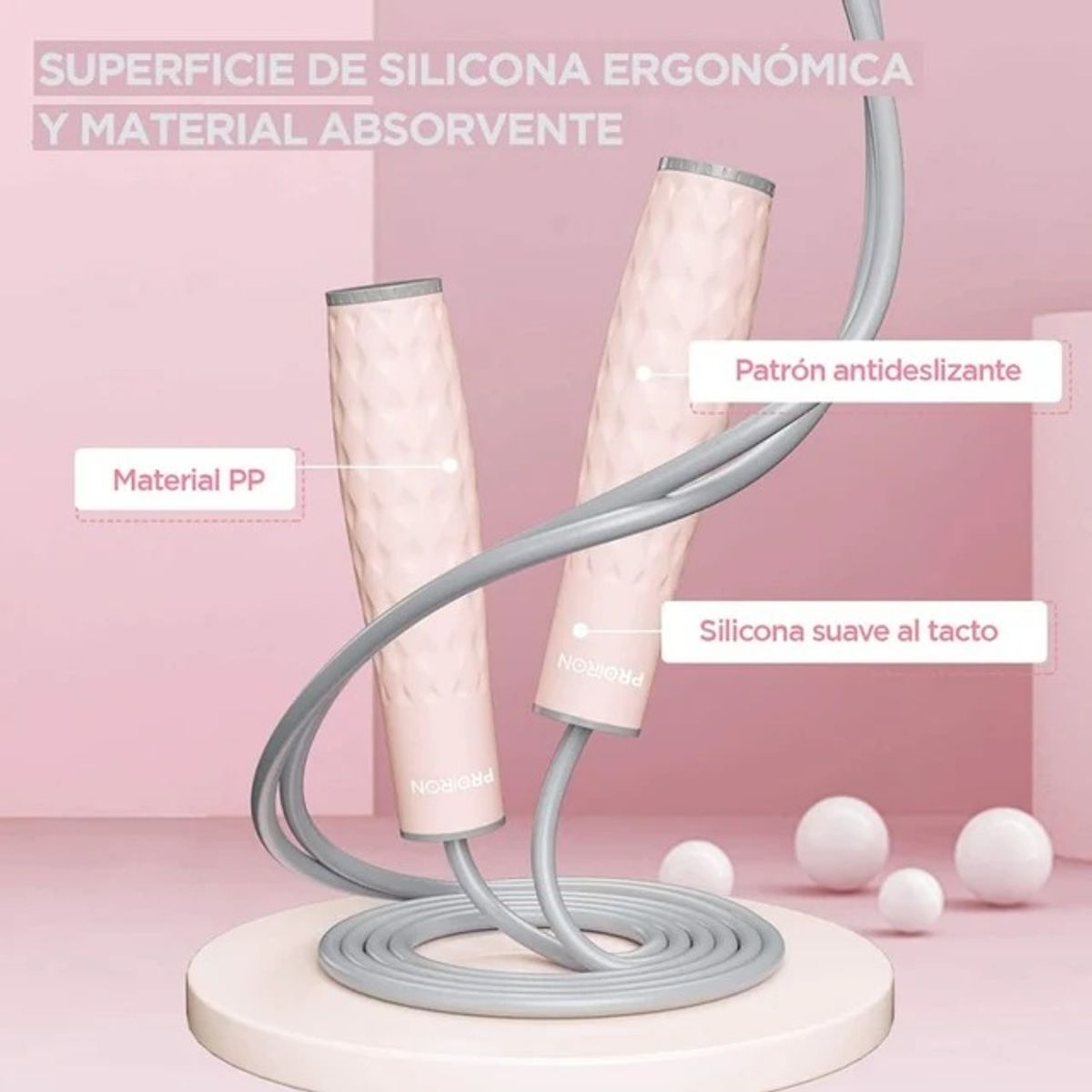 PROIRON - Soga para Saltar o Jump Rope con Peso Rosado