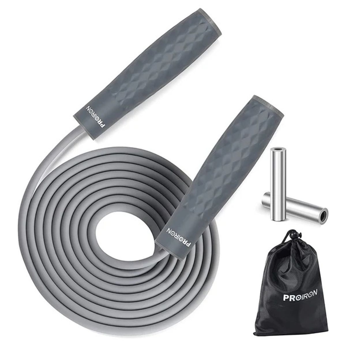 PROIRON - Soga para Saltar o Jump Rope con Peso Gris