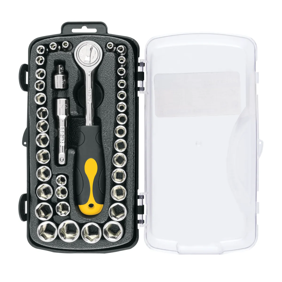 PRETUL - Juego dados 39 herramientas 1/4" y 3/8" para mecánico, Pretul