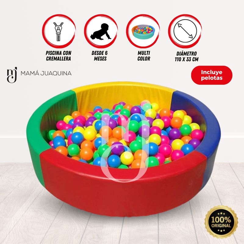 BABY KINGDOM - Piscina Didáctica «POOLIE» con Pelotas Incluidas Roja