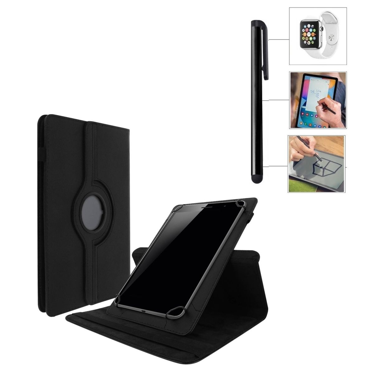 GENERICO - Funda Giratoria 360° + Lapiz Para Tablet Hyundai Hytab Pro 10LA2 10.1