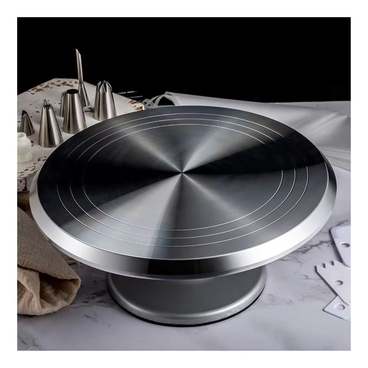 GENERICO - Base Giratoria Inox con Base 31 cm Diametro