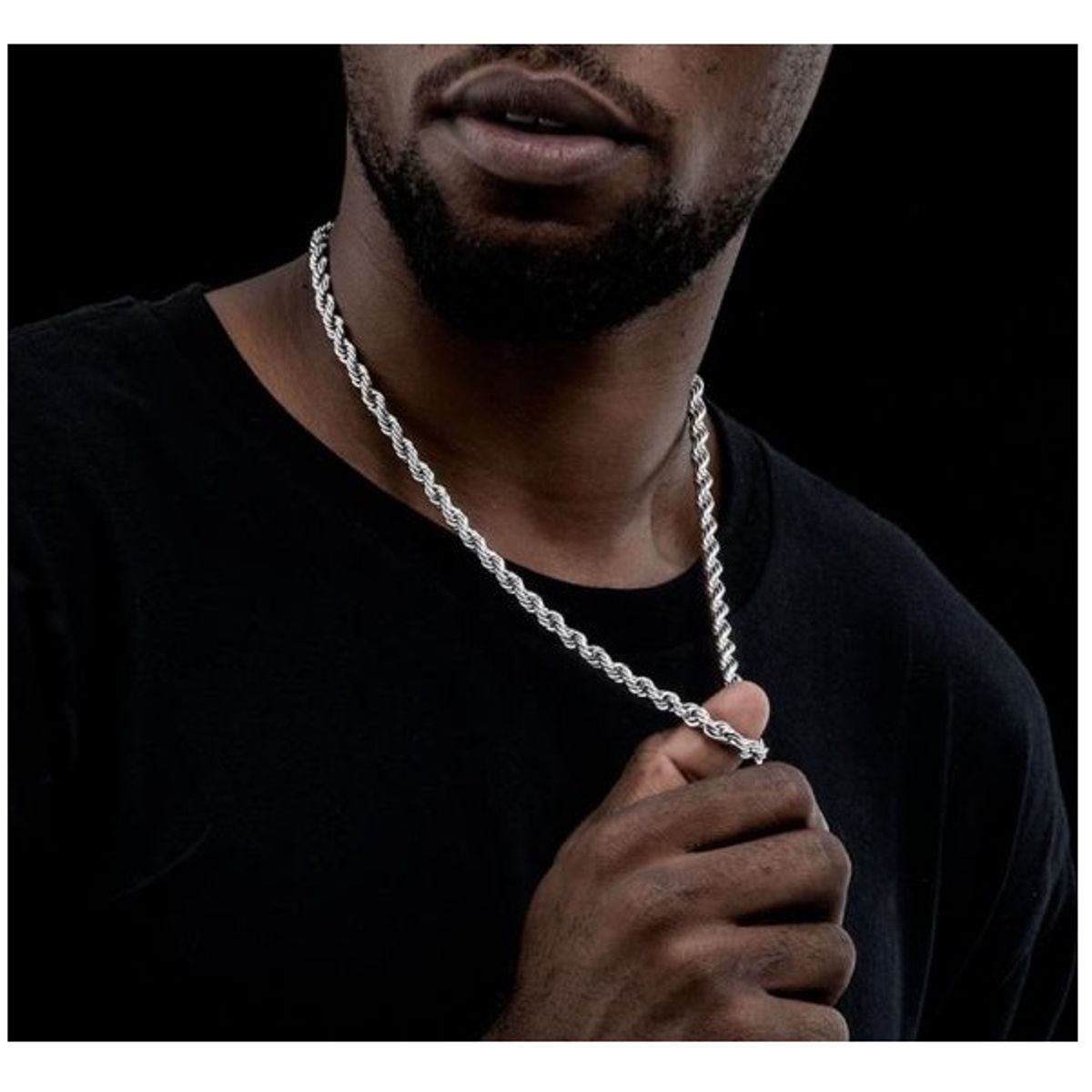 OEM - Cadena Collar Hombre Torcida Gruesa Acero Inoxidable 316L