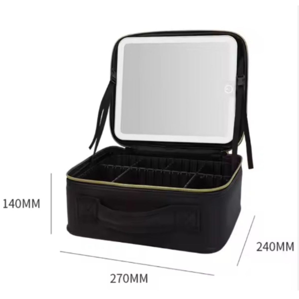 GENERICO - Maletin organizador de maquillaje joyas con espejo de luz LED