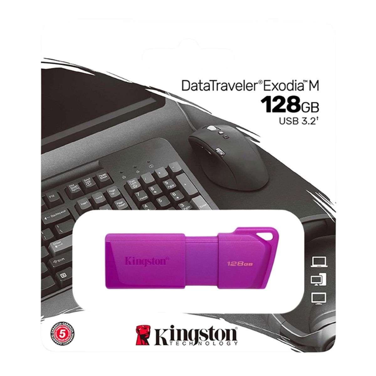 KINGSTON - Memoria USB 128GB Kingston DataTraveler Exodia M - MORADO