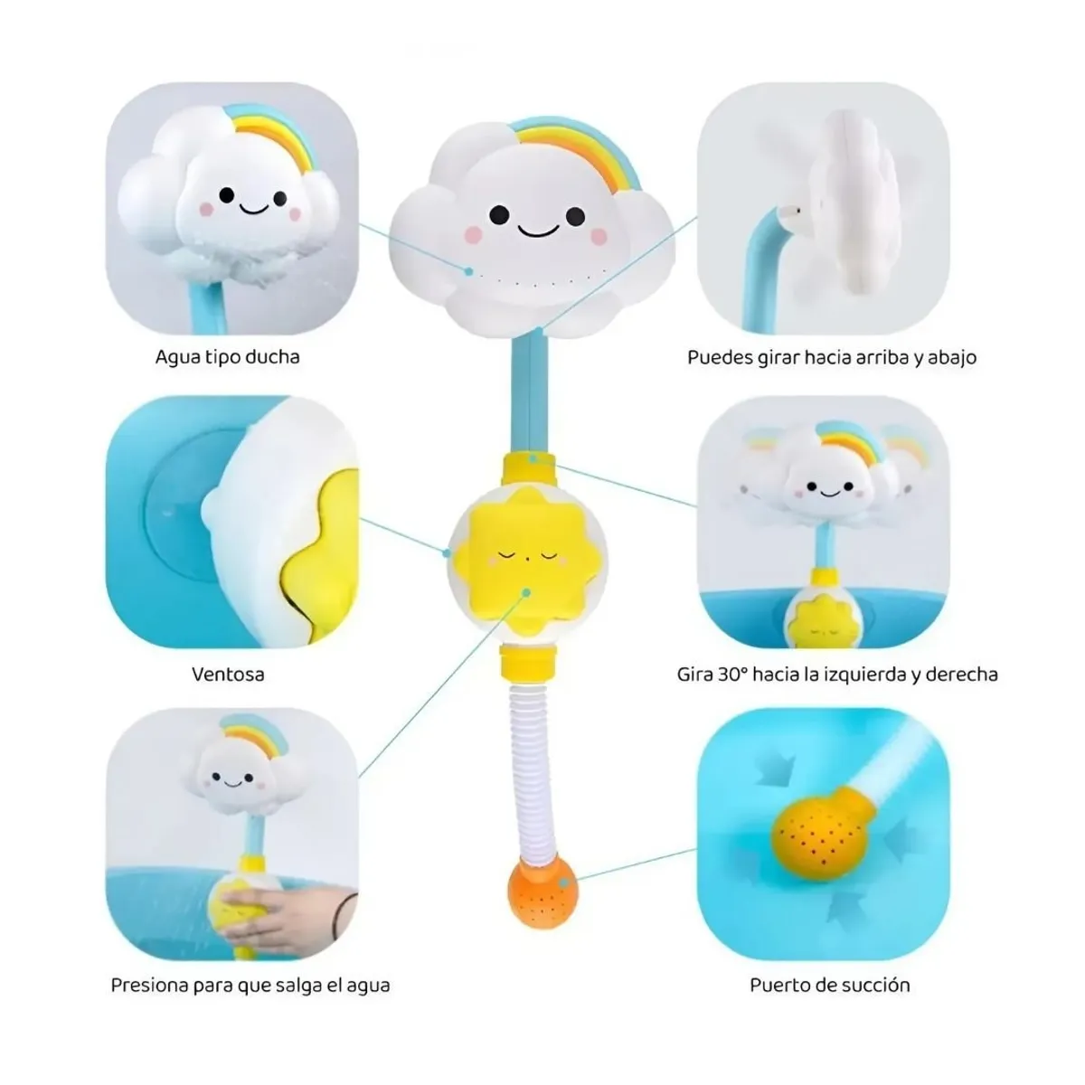 GENERICO - Nube Arcoiris De Juguete Regadera Portátil Para Bebés