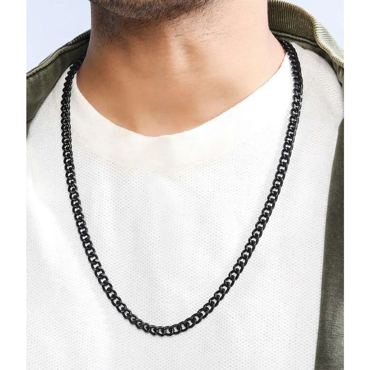 OEM - Cadena Collar Hombre Eslabon Semi Grueso Acero Inoxidable 316L