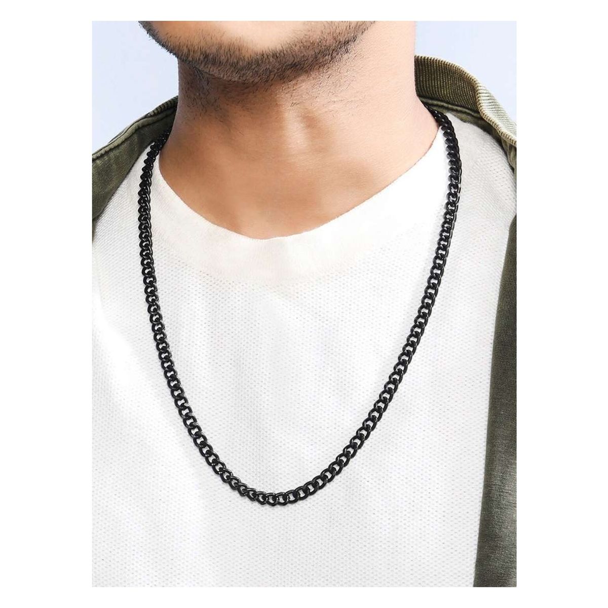 OEM - Cadena Collar Hombre Eslabon Semi Grueso Acero Inoxidable 316L