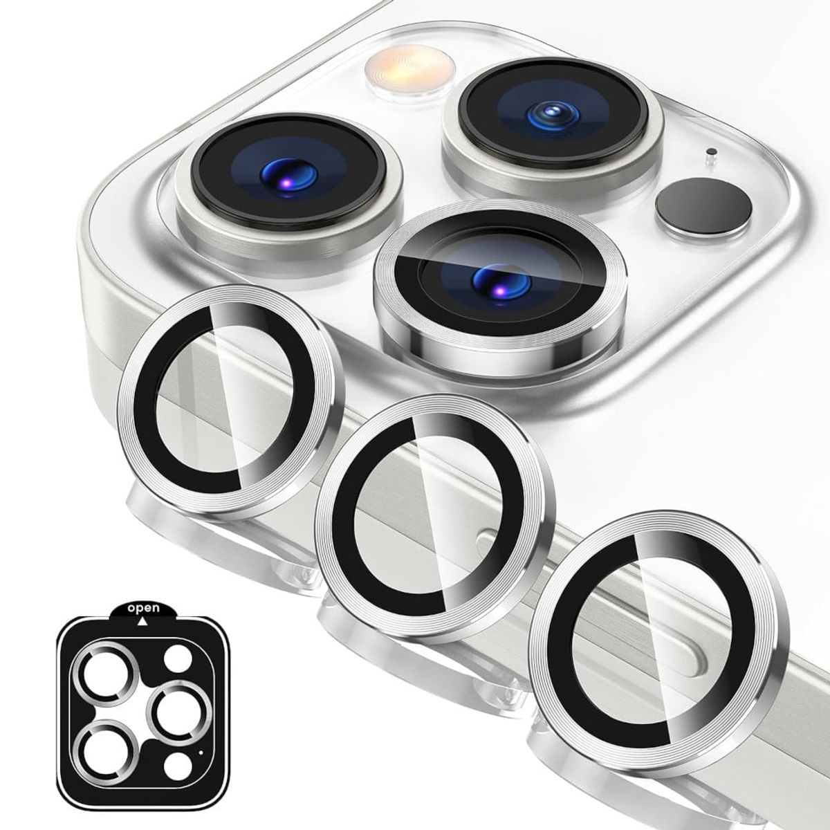 GENERICO - Protector de Cámara Metálico Compatible con iPhone 16 ProMax-16Pro Gra