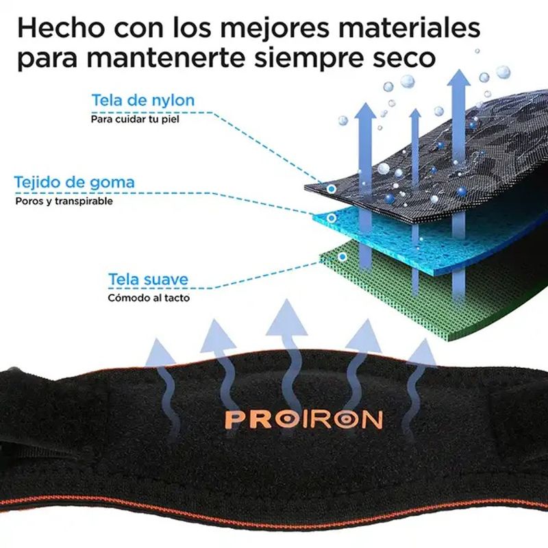 PROIRON - Soporte para codo Negro con Naranja Par