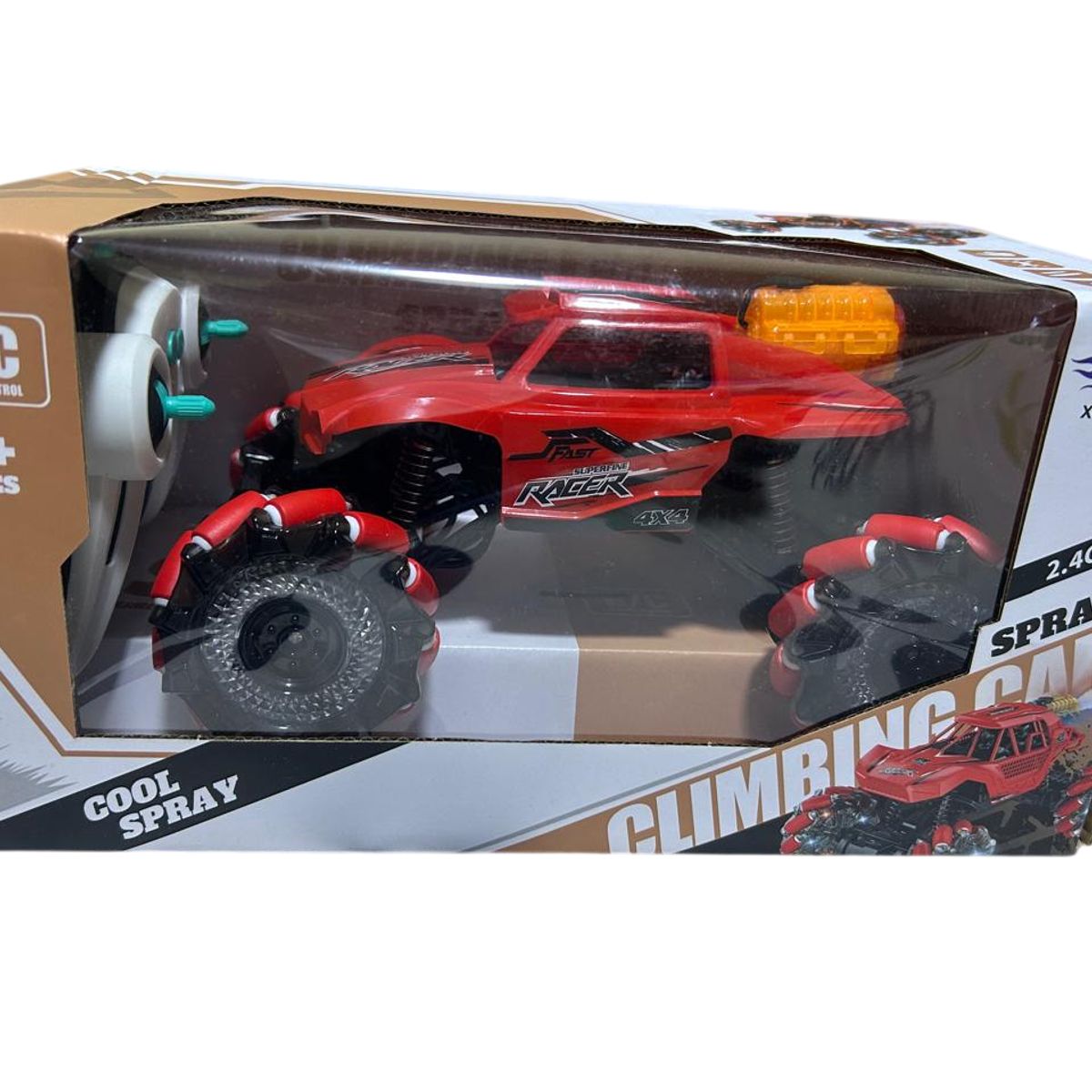 GENERICO - Carro de Juguete con Control Remoto Luces y Spray de Agua Rojo