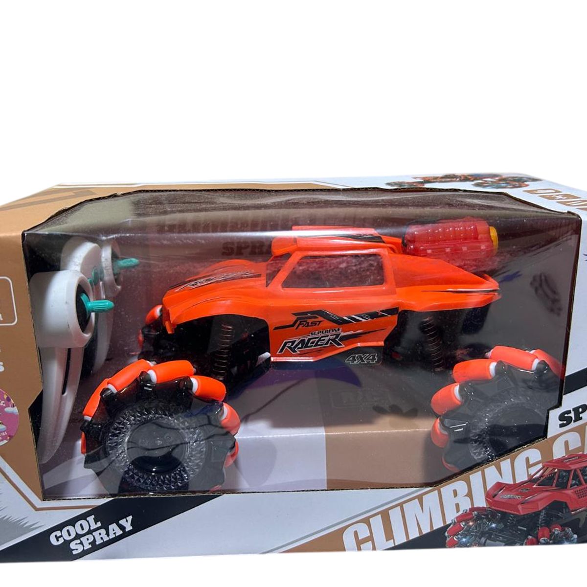 GENERICO - Carro de Juguete con Control Remoto Luces y Spray de Agua Naranja