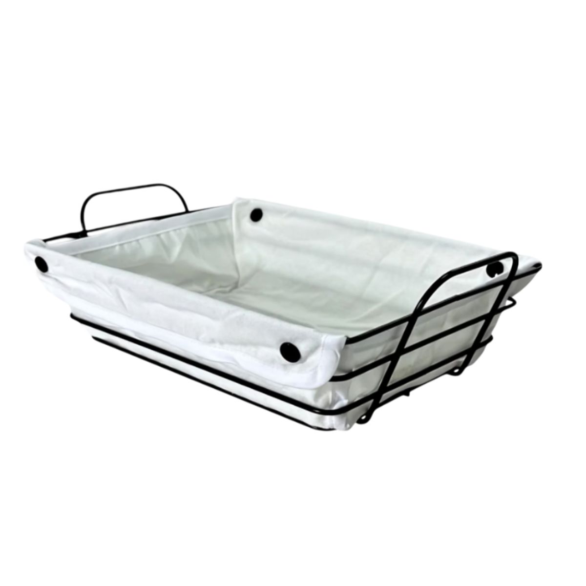 GENERICO - Panera Rectangular de Metal con tela y botones