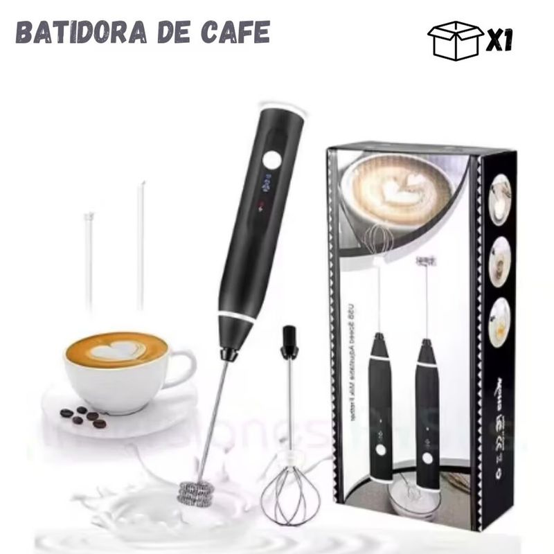 GENERICO - Batidora Manual Recargable USB - Negro