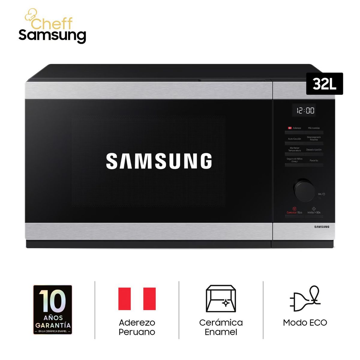 SAMSUNG - Microondas Samsung 32 Lts - Acero Inoxidable MS32DG4504ATPE