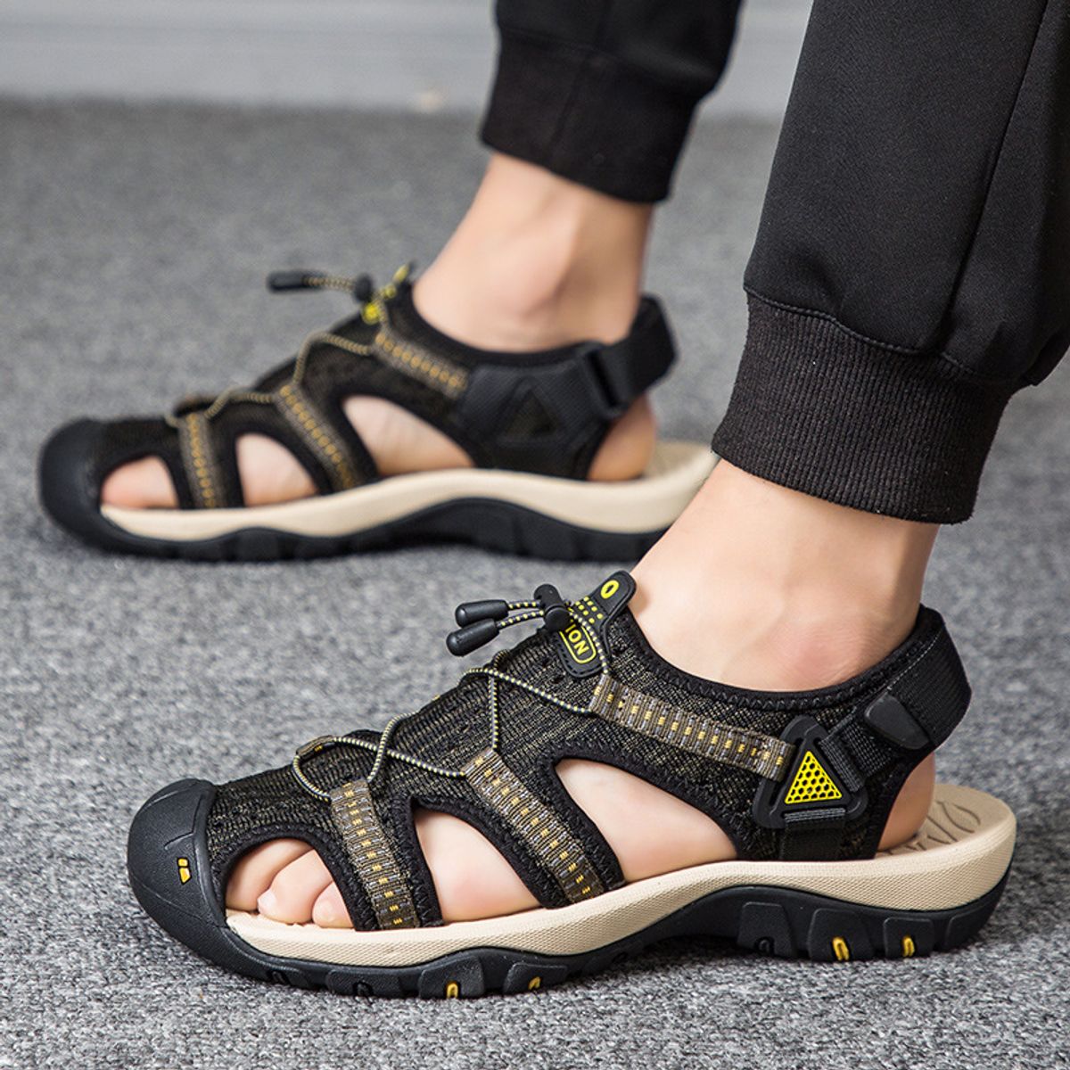BLWOENS - Zapatillas Sandalias de verano para Hombres - Amarillo