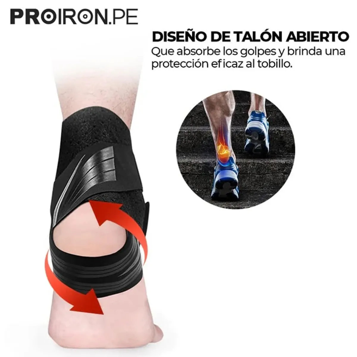 PROIRON - Tobillera de Soporte Abierto L