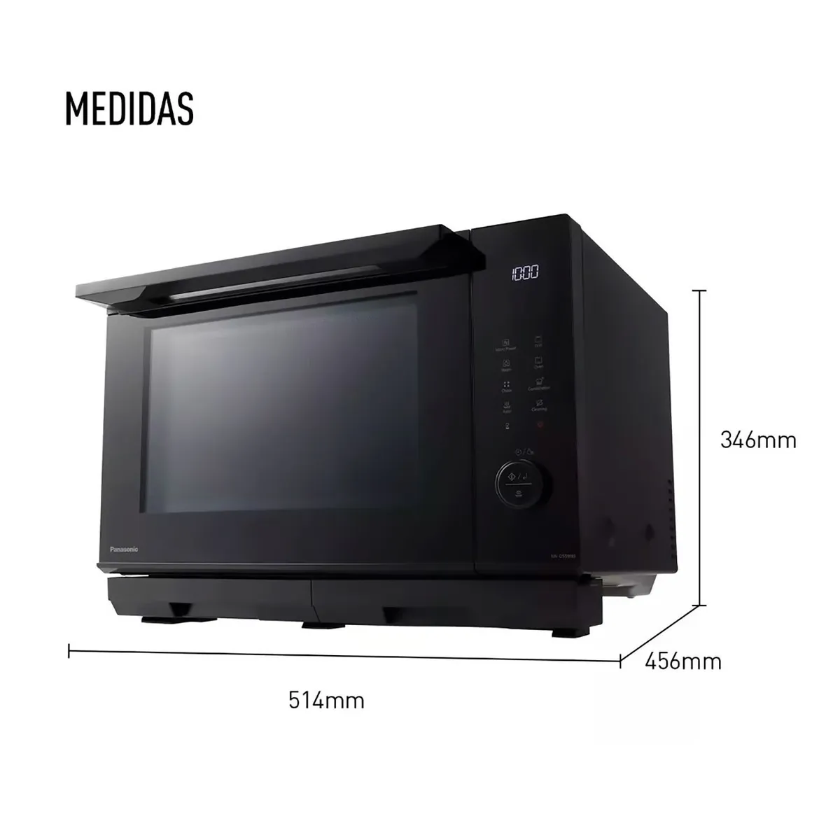 PANASONIC - Horno microondas multifunción Panasonic 4 en 1 DS59 27lt Negro