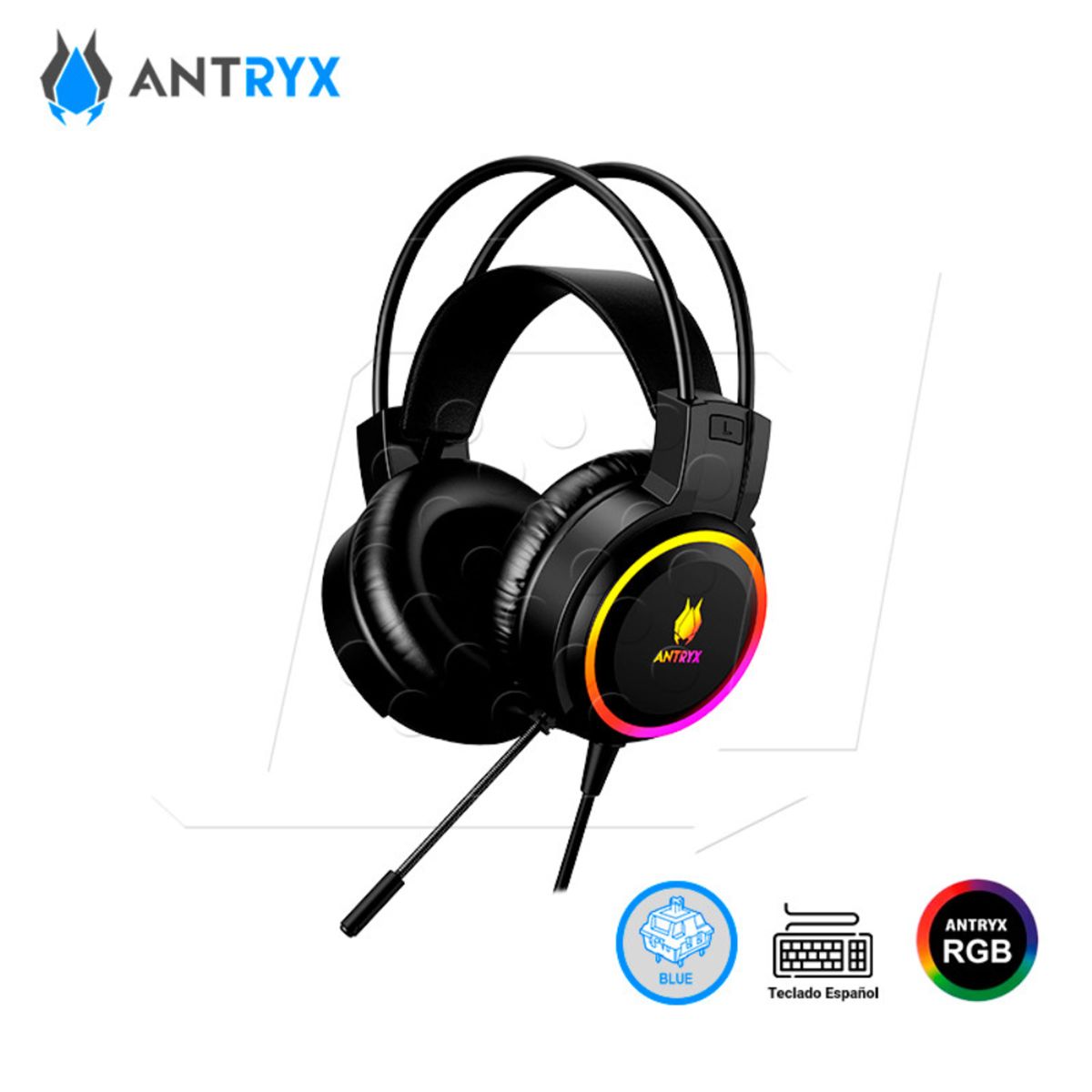 ANTRYX - KIT GAMING ANTRYX GC-3100 X3 TECLADO SWITCH BLUE MOUSE Y AURICULAR