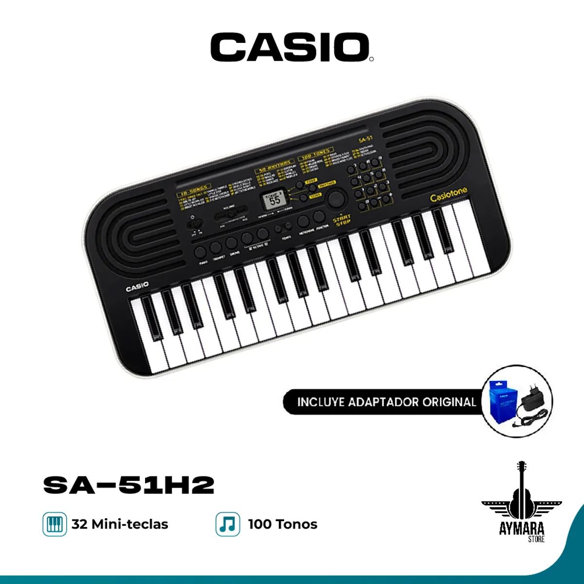 CASIO - Casio SA-51H2 - Teclado con Adaptador