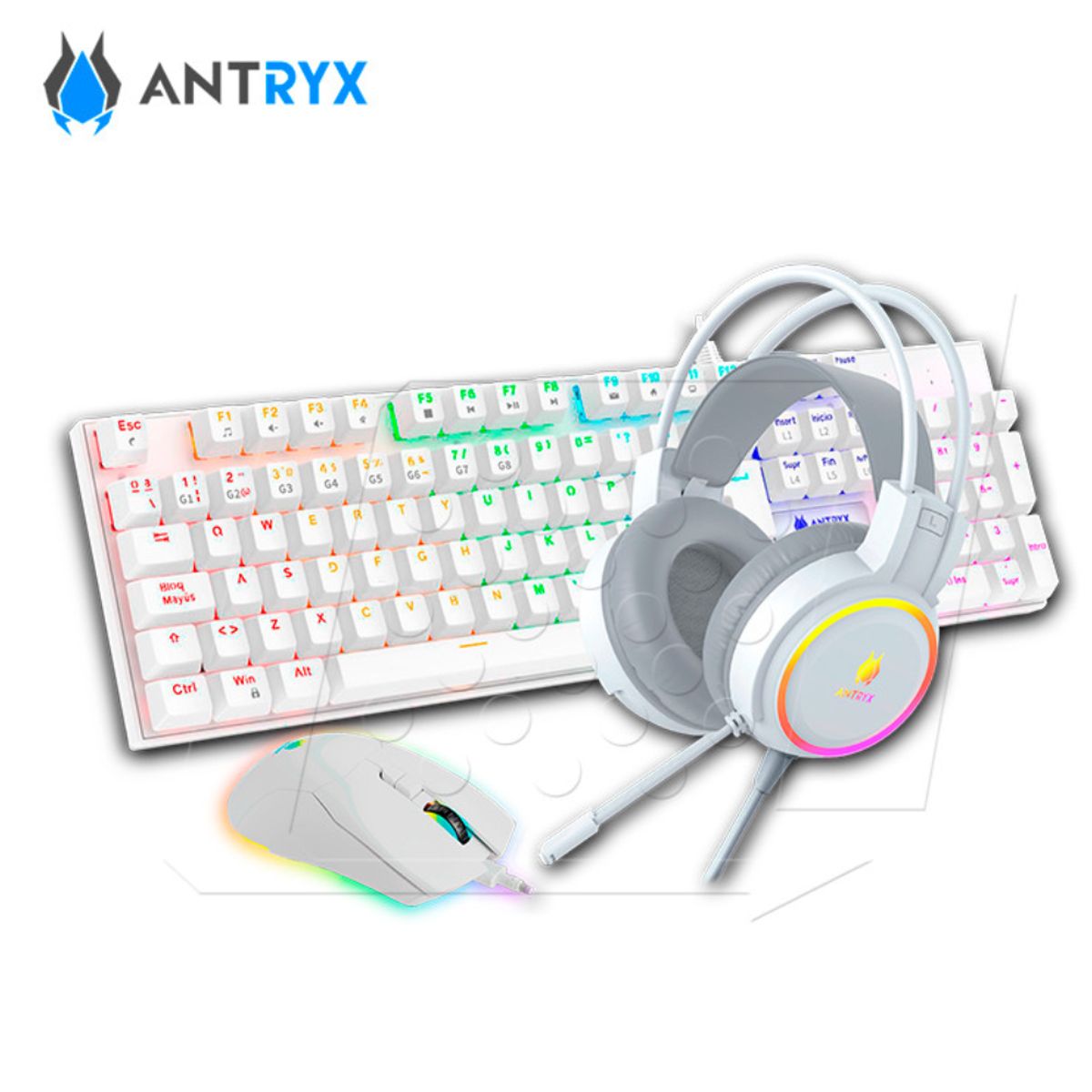 ANTRYX - KIT GAMER ANTRYX GC-3100 X3 WHITE TECLADO SWITCH RED MOUSE AURICULARES
