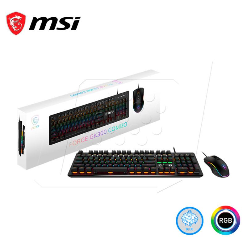 MSI - COMBO MSI FORGE GK300 BLUE US TECLADO MOUSE