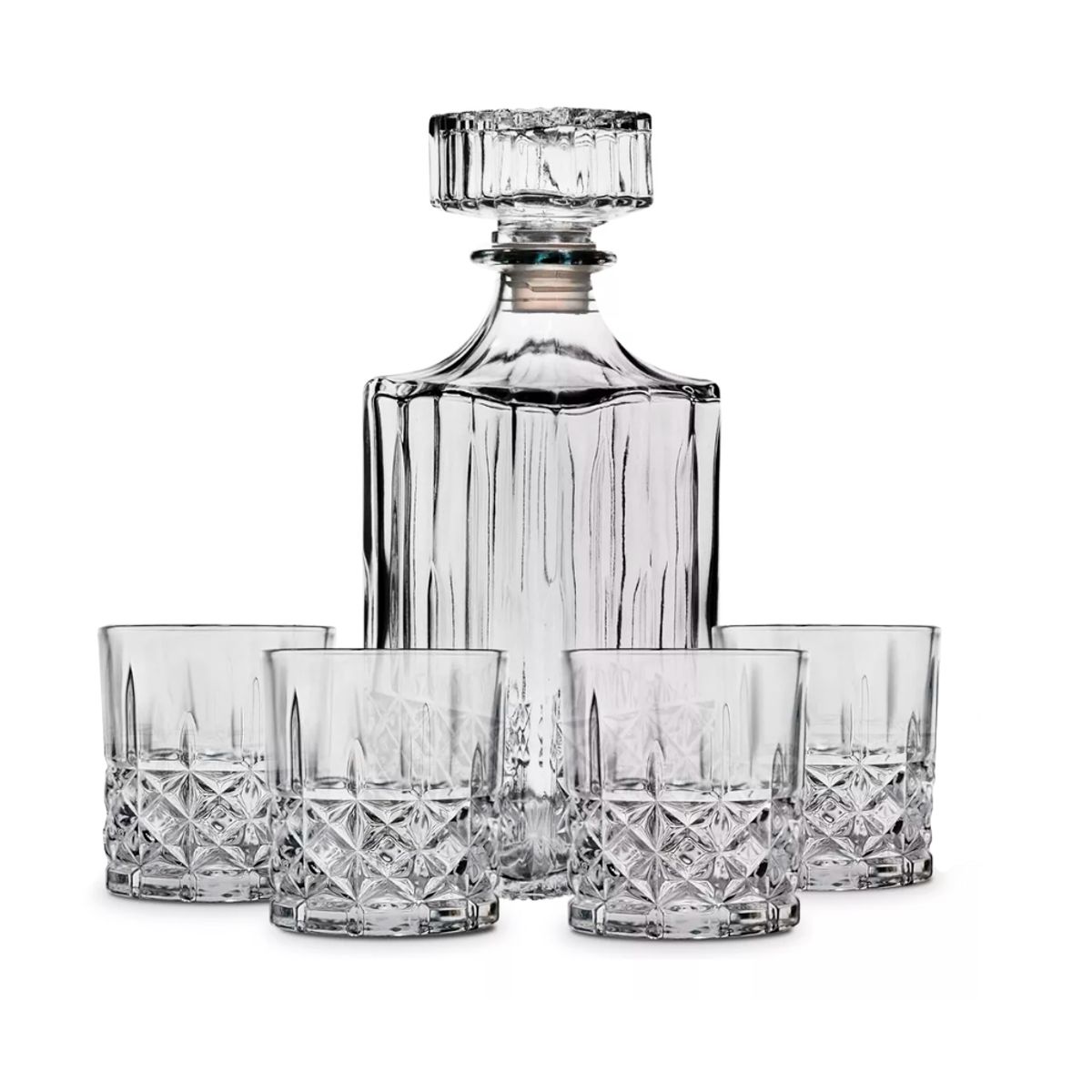 INSPIRA - Kit Licorera para Whisky de 1000 ml y vasos de Vidrio