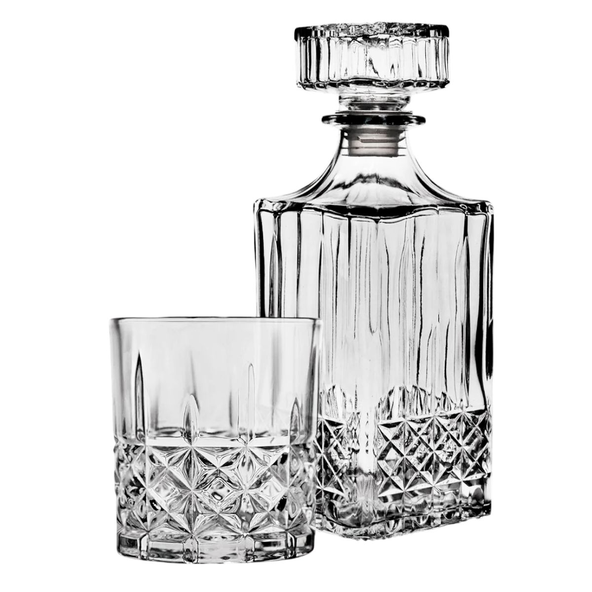 INSPIRA - Kit Licorera para Whisky de 1000 ml y vasos de Vidrio