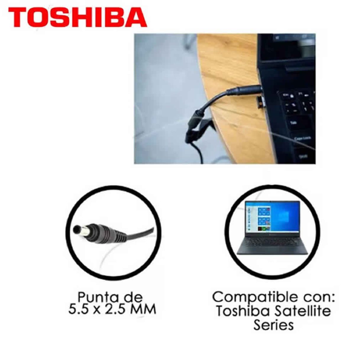 GENERICO - CARGADOR COMPATIBLE TOSHIBA SATELLITE 19V 237A 45W