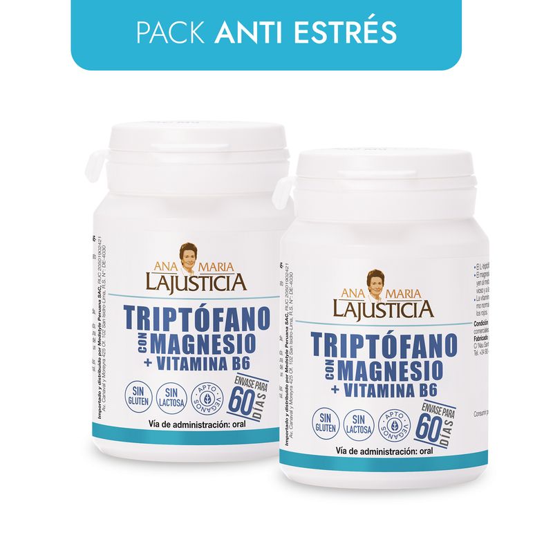 ANA MARIA LAJUSTICIA - PACK ANTI ESTRÉS   2 TRIPTÓFANO CON MAGNESIO + VITAMINA B6   60 comprimidos