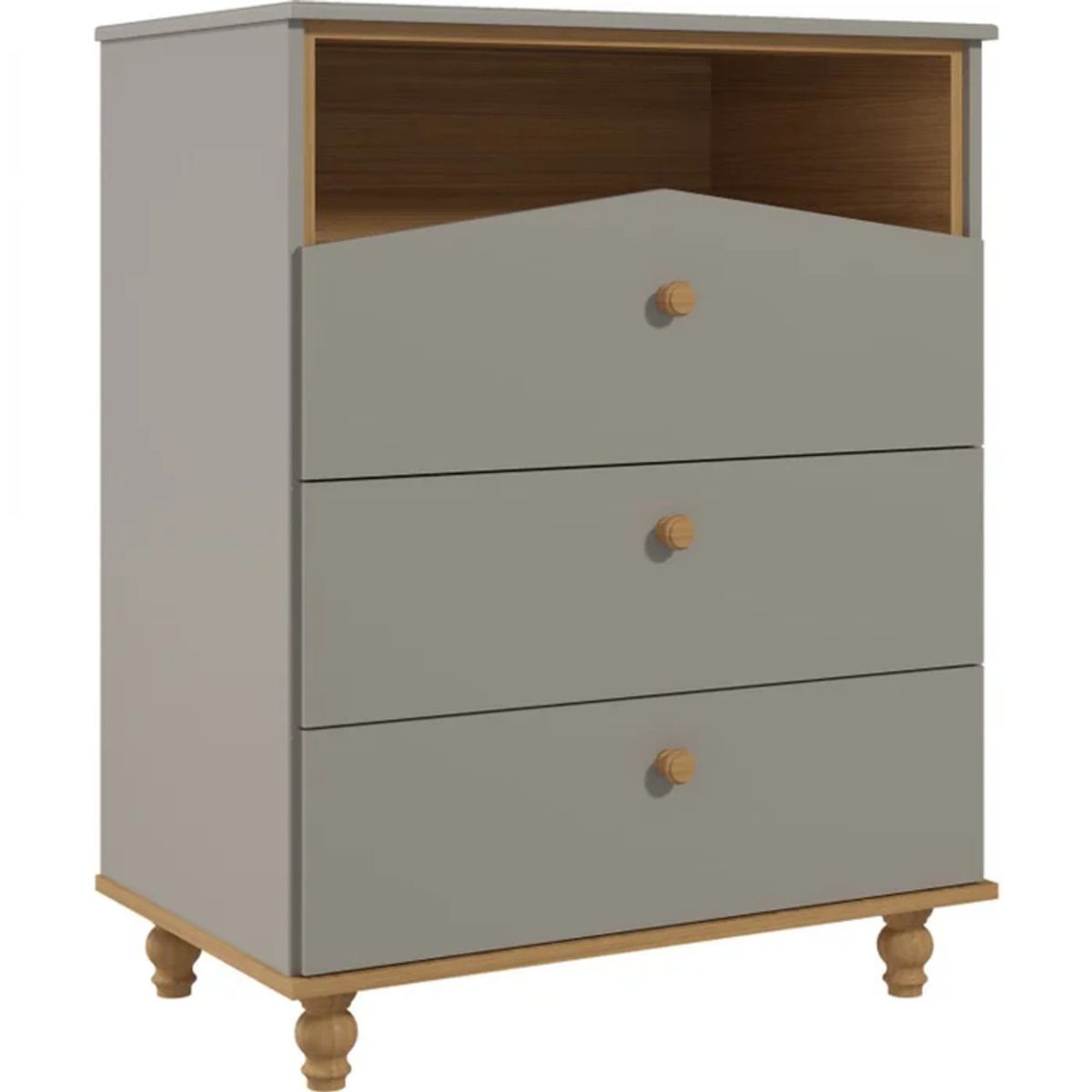 GENERICO - Cómoda Moderna Silky Blanco y Marrón 117 cm R&R MUEBLES