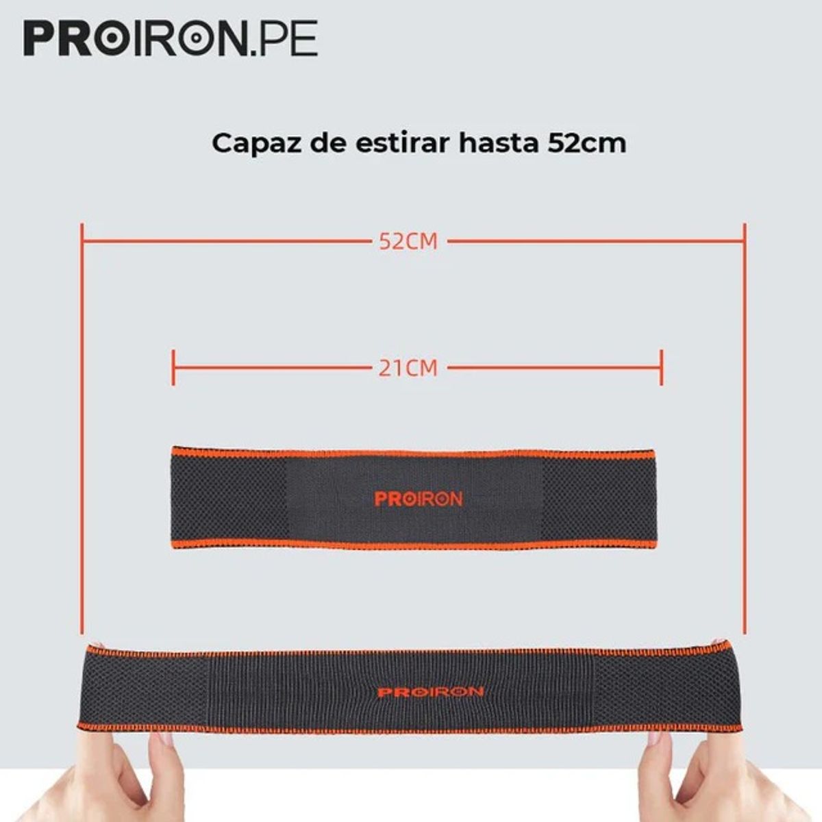 PROIRON - Vincha Deportiva de Fibra Refrescante Gris con Naranja