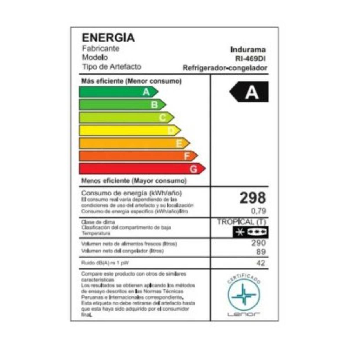 INDURAMA - Refrigeradora No Frost 379L Indurama RI 469DI