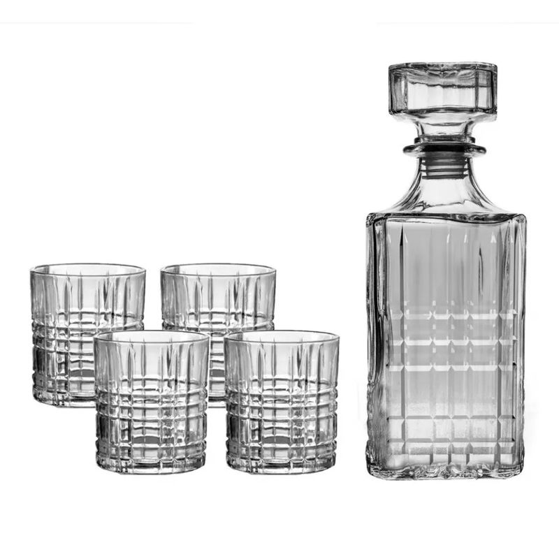 INSPIRA - Kit Licorera para Whisky de 1000 ml y vasos de Vidrio