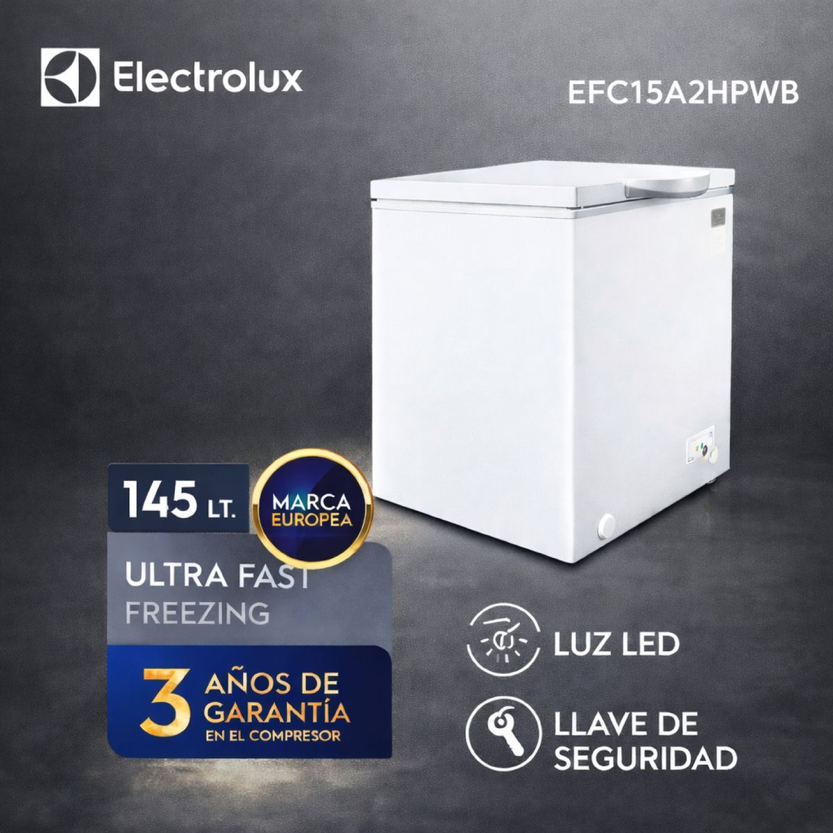 ELECTROLUX - Congeladora Electrolux EFC15A2HPWB 145L - ALUMINIO GOFRADO