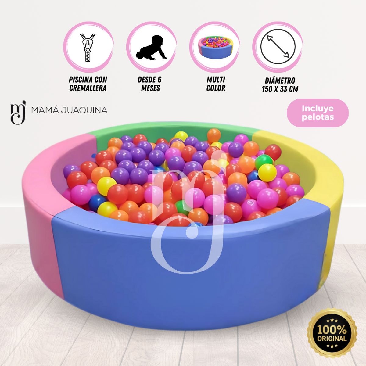BABY KINGDOM - Piscina Didáctica «POOLIE PLUS» con Pelotas Incluidas Pink