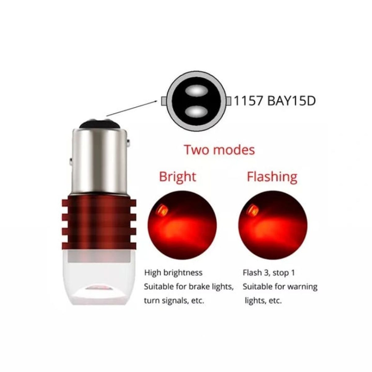 GENERICO - Luz Led De Freno doble Contacto Con Estrobo